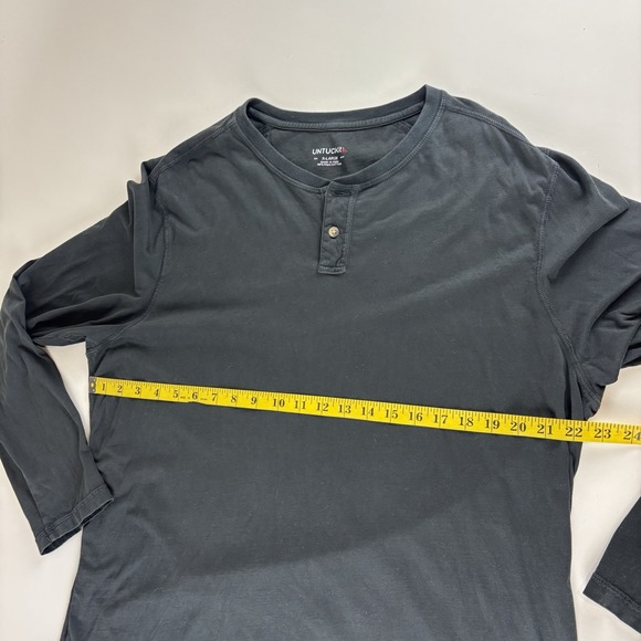 UNTUCKit Henley Shirt XL Pima Cotton Black Long Sleeve Casual Modern Business - Picture 6 of 7